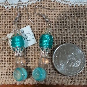 Glass Turquoise/Multicolor Beaded Earrings